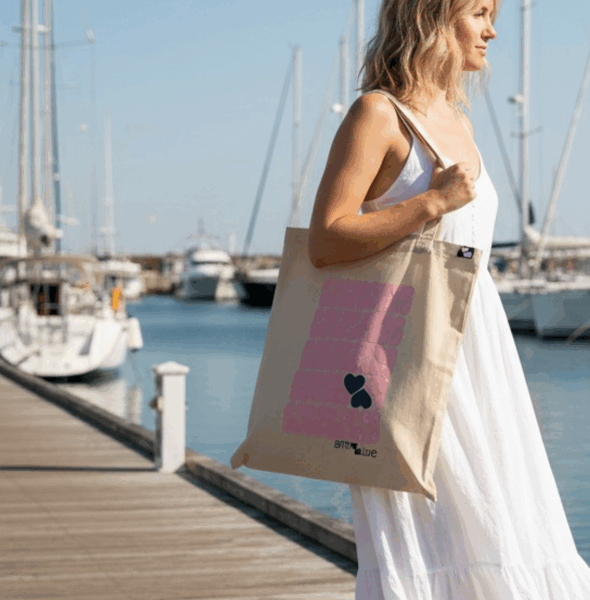 Tote Bag Hearts rosa