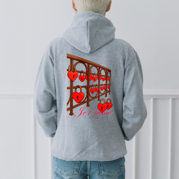 Sudadera Je t’aime con capucha